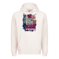Pale Pink freezing season skeleton Premium Hoodie - FaDigitalArtStudio
