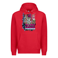 Red freezing season skeleton Premium Hoodie - FaDigitalArtStudio