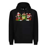 Black coffee cups with santa claus Premium Hoodie - FaDigitalArtStudio