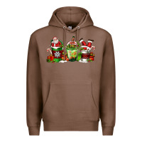 Chestnut coffee cups with santa claus Premium Hoodie - FaDigitalArtStudio
