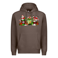 Coffee coffee cups with santa claus Premium Hoodie - FaDigitalArtStudio