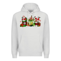 Dove Grey coffee cups with santa claus Premium Hoodie - FaDigitalArtStudio