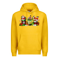 Lemon coffee cups with santa claus Premium Hoodie - FaDigitalArtStudio