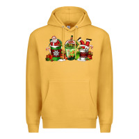 Mustard coffee cups with santa claus Premium Hoodie - FaDigitalArtStudio