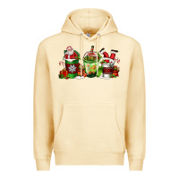 Pina Colada coffee cups with santa claus Premium Hoodie - FaDigitalArtStudio