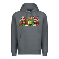 Rock coffee cups with santa claus Premium Hoodie - FaDigitalArtStudio