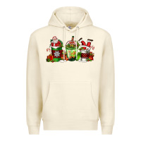 Sandshell coffee cups with santa claus Premium Hoodie - FaDigitalArtStudio