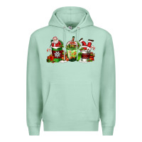 Seafoam coffee cups with santa claus Premium Hoodie - FaDigitalArtStudio