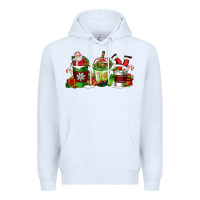 White coffee cups with santa claus Premium Hoodie - FaDigitalArtStudio