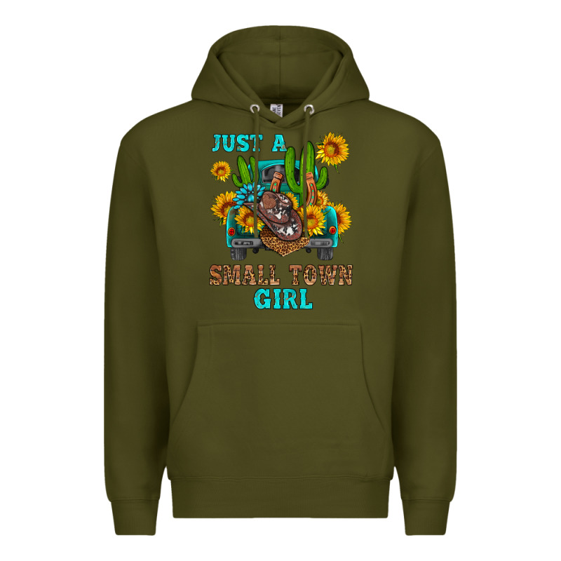 Just A Small Town Girl Premium Hoodie by HRA Design Shop | Teevron