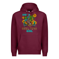 Burgundy just a small town girl Premium Hoodie - HRA Design Shop