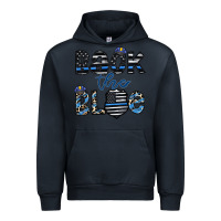 Navy back the blue1 Urban Hoodie - CowhideDigitalArt