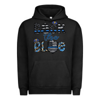 Pigment Black back the blue1 Urban Hoodie - CowhideDigitalArt