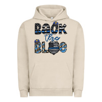 Pigment French Oak back the blue1 Urban Hoodie - CowhideDigitalArt