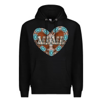 Black mama heart cowhide Premium Hoodie - CowhideDigitalArt