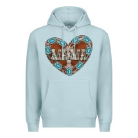 Blue Mist mama heart cowhide Premium Hoodie - CowhideDigitalArt