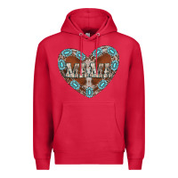 Cardinal mama heart cowhide Premium Hoodie - CowhideDigitalArt