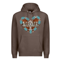 Coffee mama heart cowhide Premium Hoodie - CowhideDigitalArt