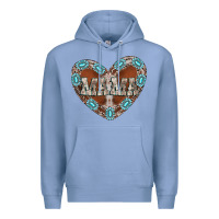 Colony Blue mama heart cowhide Premium Hoodie - CowhideDigitalArt