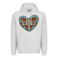 Dove Grey mama heart cowhide Premium Hoodie - CowhideDigitalArt
