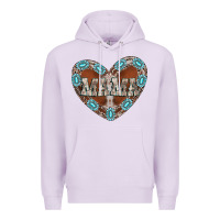 Lilac mama heart cowhide Premium Hoodie - CowhideDigitalArt