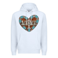 White mama heart cowhide Premium Hoodie - CowhideDigitalArt