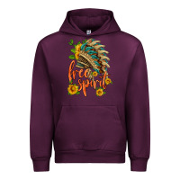Mauve Wine free spirit sunflower and indian headdress Urban Hoodie - HRA Design Shop