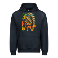 Navy free spirit sunflower and indian headdress Urban Hoodie - HRA Design Shop