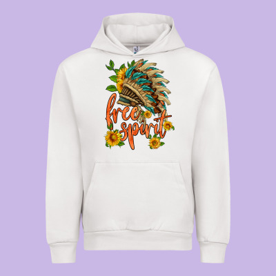 Free Spirit Sunflower And Indian Headdress Urban Hoodie Designed By Hra Design Shop