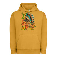 Pigment Peanut Butter free spirit sunflower and indian headdress Urban Hoodie - HRA Design Shop