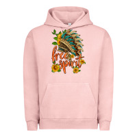 Pigment Salmon free spirit sunflower and indian headdress Urban Hoodie - HRA Design Shop