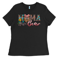 Black mama bear with mama and baby Ladies Tee - Artiststas