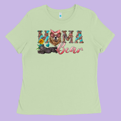 Mama Bear With Mama And Baby Ladies Tee Designed By Artiststas