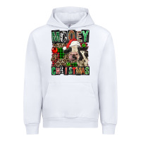 White Mooey christmas Urban Hoodie - FaDigitalArtStudio