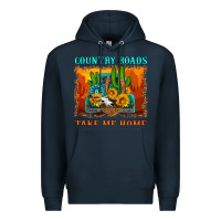 Navy country roads take me home Premium Hoodie - HRA Design Shop