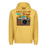 Antique Gold collect moments not things sunflower gemstone vintage camera Premium Hoodie - FaDigitalArtStudio