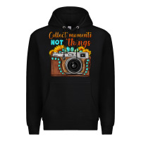 Collect Moments Not Things Sunflower Gemstone Vintage Camera Premium Hoodie | Teevron