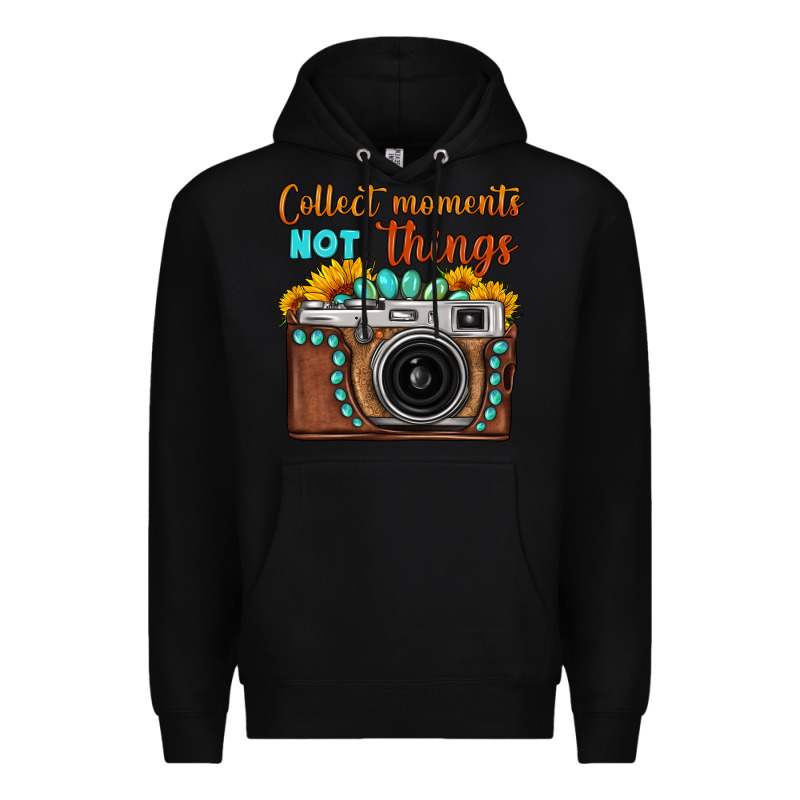 Collect Moments Not Things Sunflower Gemstone Vintage Camera Premium Hoodie by FaDigitalArtStudio | Teevron