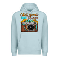 Blue Mist collect moments not things sunflower gemstone vintage camera Premium Hoodie - FaDigitalArtStudio