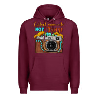 Burgundy collect moments not things sunflower gemstone vintage camera Premium Hoodie - FaDigitalArtStudio