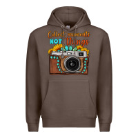 Coffee collect moments not things sunflower gemstone vintage camera Premium Hoodie - FaDigitalArtStudio