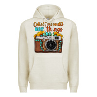 Oatmeal Heather collect moments not things sunflower gemstone vintage camera Premium Hoodie - FaDigitalArtStudio