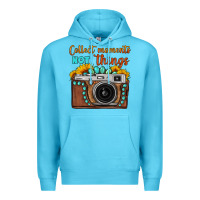 Ocean Blue collect moments not things sunflower gemstone vintage camera Premium Hoodie - FaDigitalArtStudio