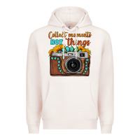 Pale Pink collect moments not things sunflower gemstone vintage camera Premium Hoodie - FaDigitalArtStudio