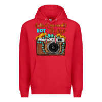 Red collect moments not things sunflower gemstone vintage camera Premium Hoodie - FaDigitalArtStudio
