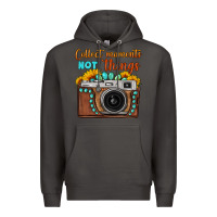 Smoke collect moments not things sunflower gemstone vintage camera Premium Hoodie - FaDigitalArtStudio