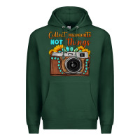Sports Green collect moments not things sunflower gemstone vintage camera Premium Hoodie - FaDigitalArtStudio