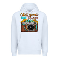 White collect moments not things sunflower gemstone vintage camera Premium Hoodie - FaDigitalArtStudio