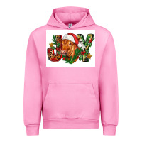 Fuchsia Pink christmas heifer joy Urban Hoodie - FaDigitalArtStudio