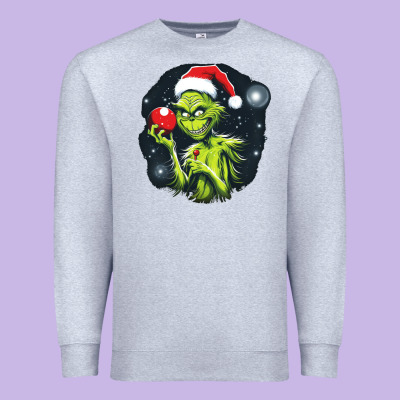 Grinch Premium Sweatshirt Designed By Unal Design